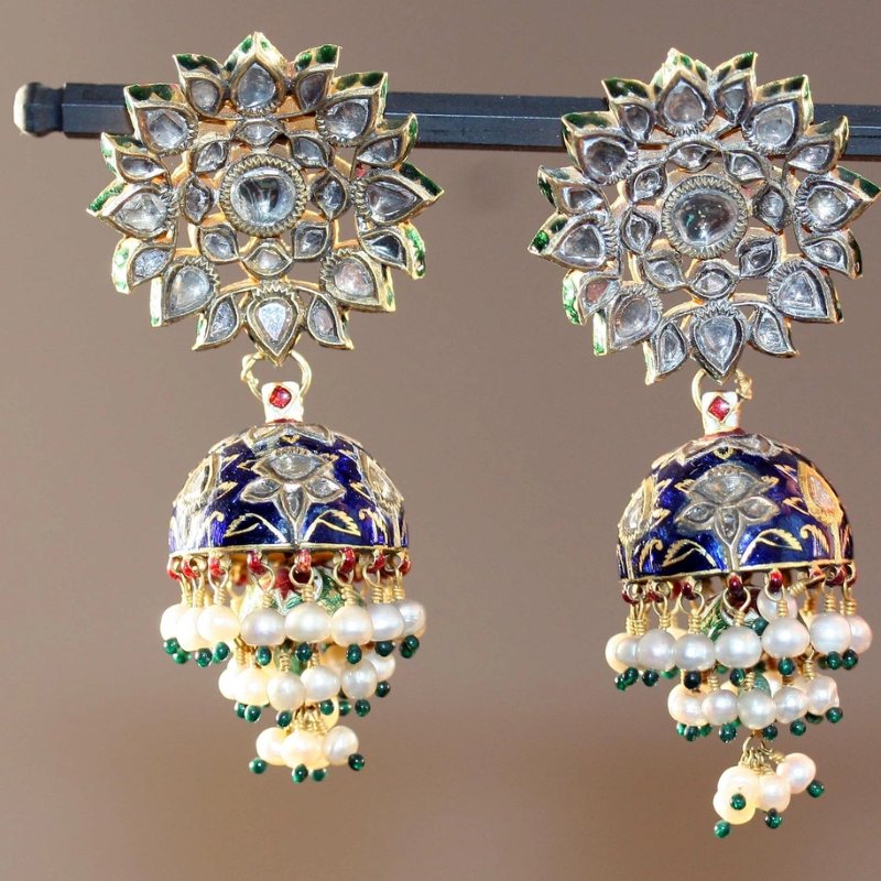 Oxidised Jhumka Earrings